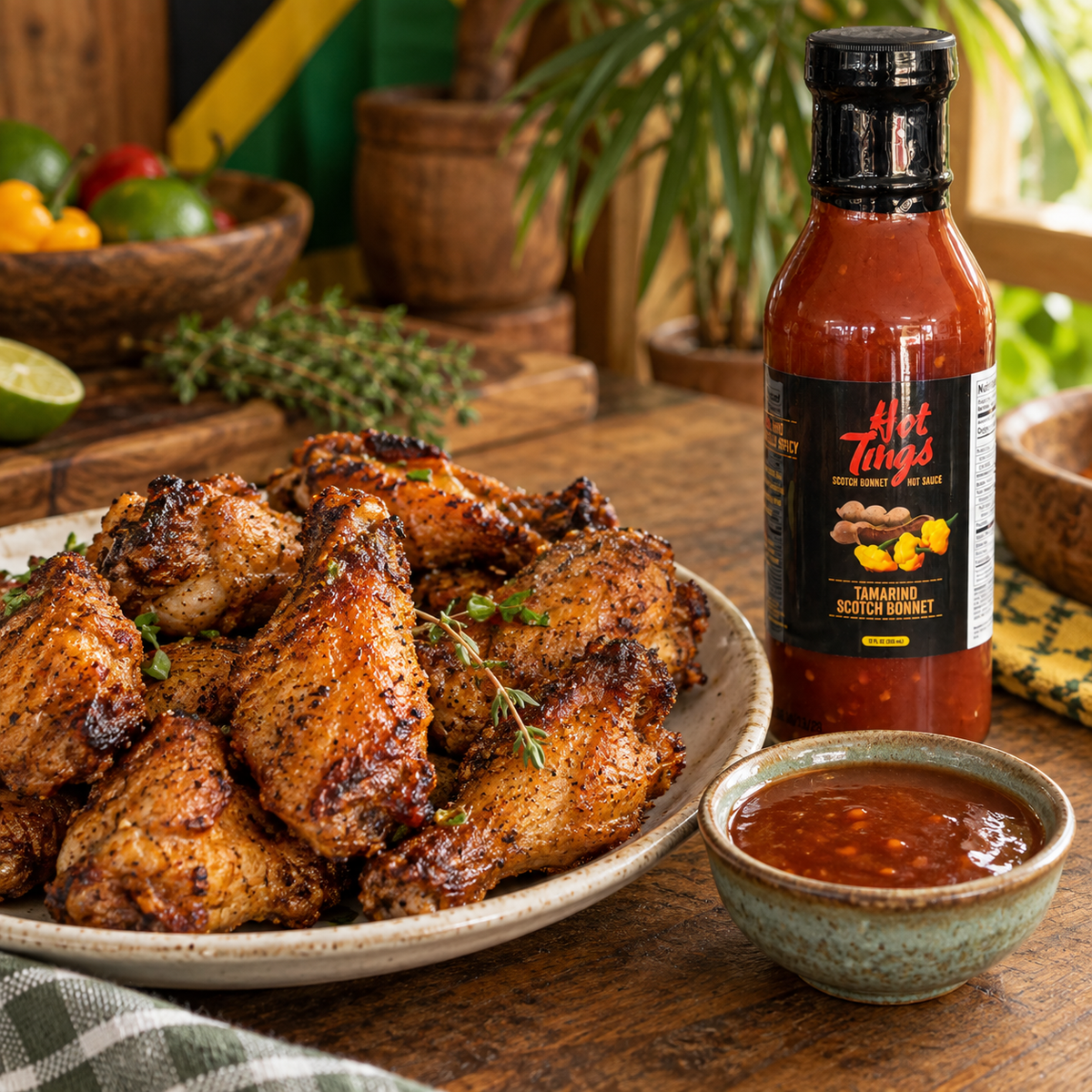 Tamarind Scotch Bonnet Wings (Crispy Oven or Air-Fryer)