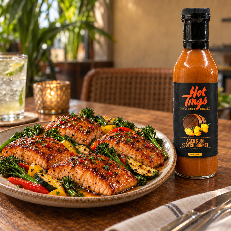 Aged Rum Glazed Salmon