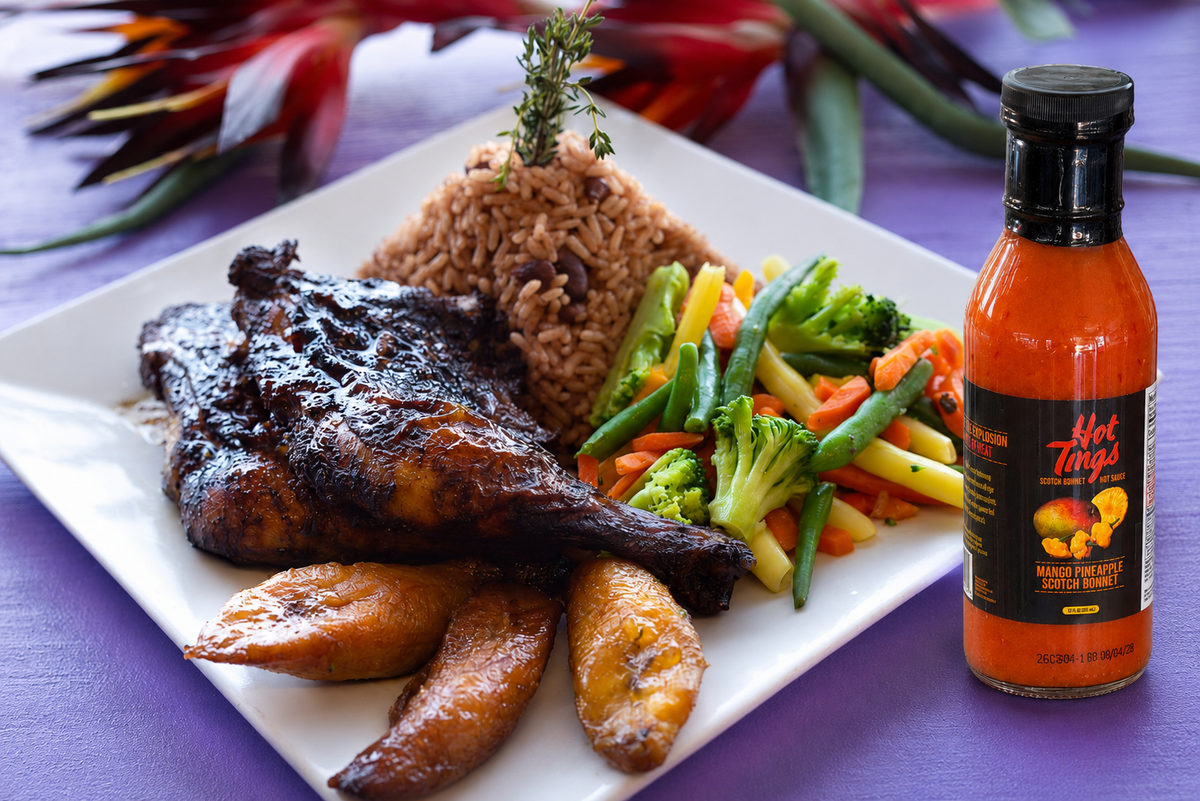 Jerk Chicken with Mango Pineapple